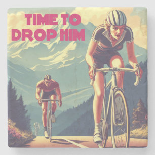 Time To Drop Him Cycling Stone Coaster