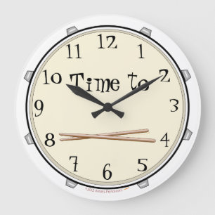 Time to Drum Wall Clock for Drummers with Numbers