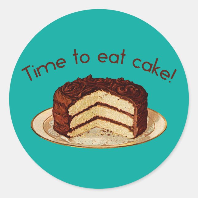Time to Eat Cake Classic Round Sticker (Front)