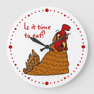 Time to Eat Funny Chicken Lovers Hen Wall Clock