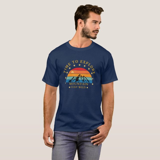 Time to Explore Mountain Shirt – Retro Hiking Tee  (Front Full)