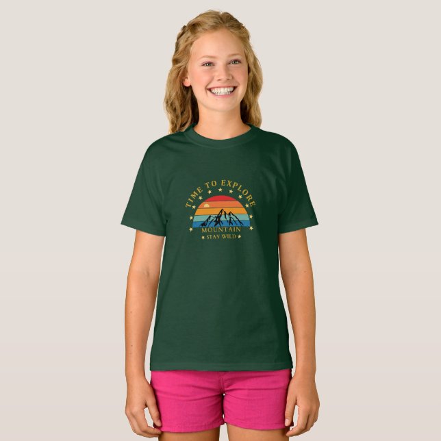 Time to Explore Mountain Shirt – Retro Hiking Tee  (Front Full)