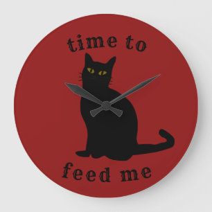 Time To Feed Me Cat Clock