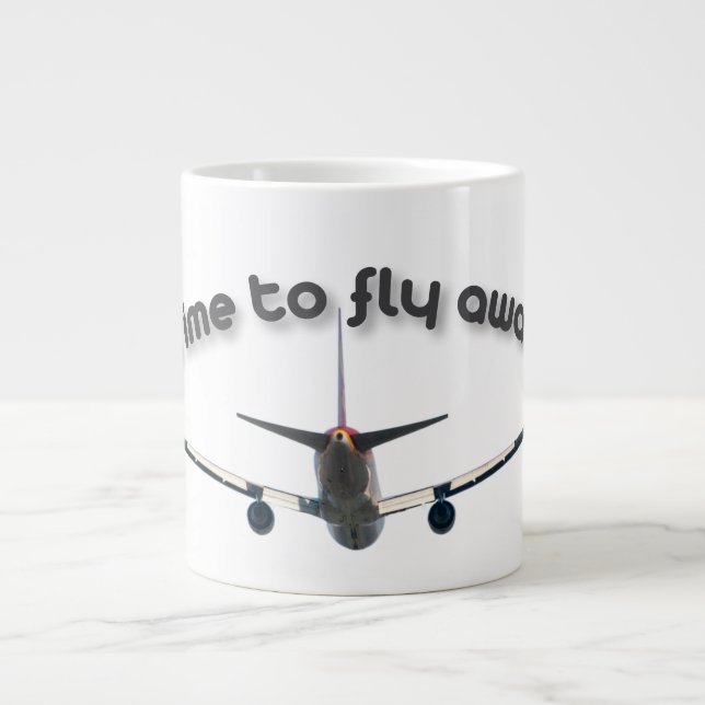 Time to fly away large coffee mug (Front)