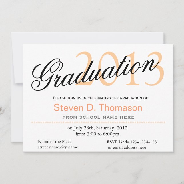 Time to fly classic,stylish graduation announcment invitation (Front)