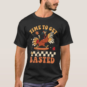 Time To Get Basted Groovy Retro Thanksgiving Autum T-Shirt