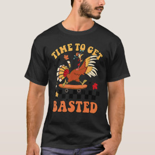 Time To Get Basted Groovy Retro Thanksgiving Autum T-Shirt