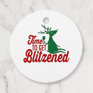 Time to Get Blitzened Christmas Reindeer Favour Tags