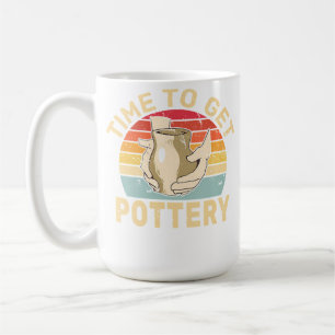 Time To Get Pottery Retro Clay Sculpting Ceramic P Coffee Mug