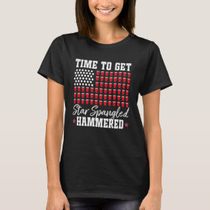 Time To Get Star Spangled Hammered 4th of July Bee T-Shirt