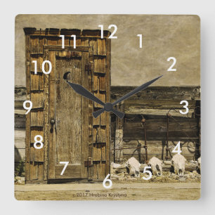 TIME TO GO! OUTHOUSE WALL CLOCK