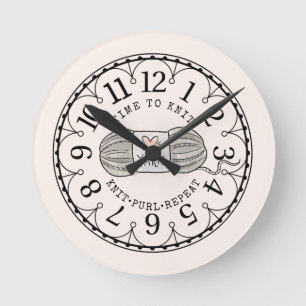 Time to Knit Yarn Clock Face 