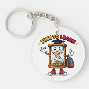 Time to Learn Cute Hourglass Back to School Keychain