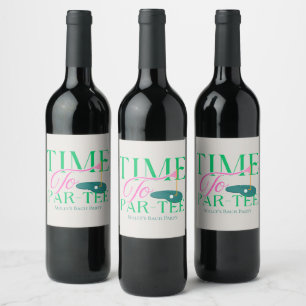 Time to Par-Tee Golf Bachelorette Wine Label