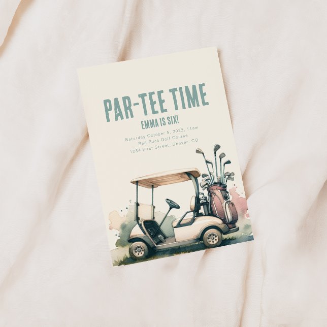 Time to Par-Tee Golf Birthday Party Invite (Creator Uploaded)