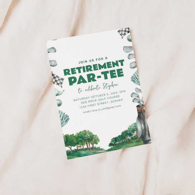Time to Par-Tee Golf Retirement Party Invite (Creator Uploaded)