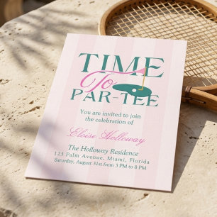 Time to Party Fun Golf Theme Party Invitation
