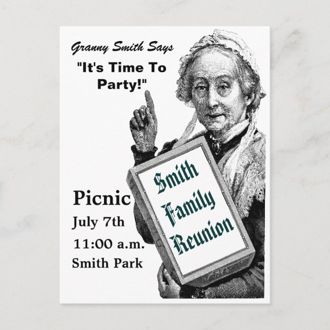 Time To Party Vintage Style Invitation Postcard (Front)