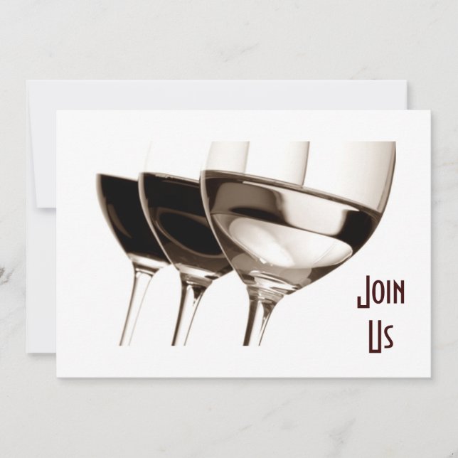 TIME TO PARTY WINE GLASS STYLE INVITATION (Front)