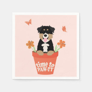 Time To Pawty Australian Shepherd Dog Napkin