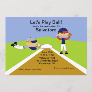 Time To Play Ball! Baseball Birthday Invitation