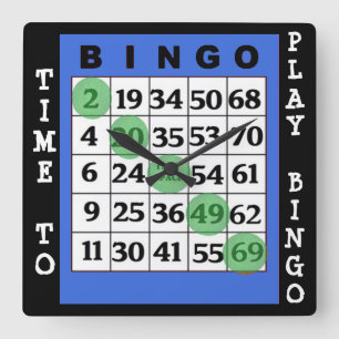 Time to Play Bingo Wall Clock