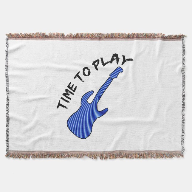 Time To Play Electric Guitar - Custom Background Throw Blanket (Front)