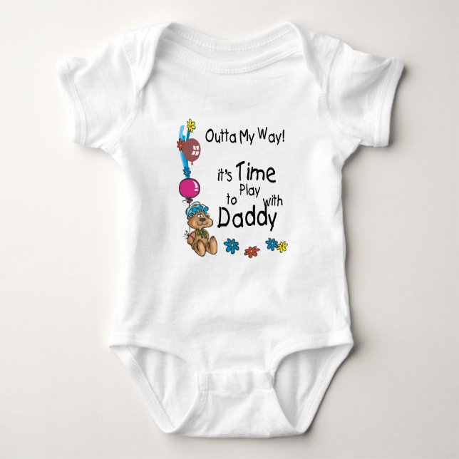 Time to Play with Daddy2 Baby Bodysuit (Front)