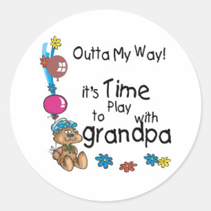 Time to Play with Grandpa Classic Round Sticker