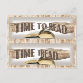 time to read bookmark postcard