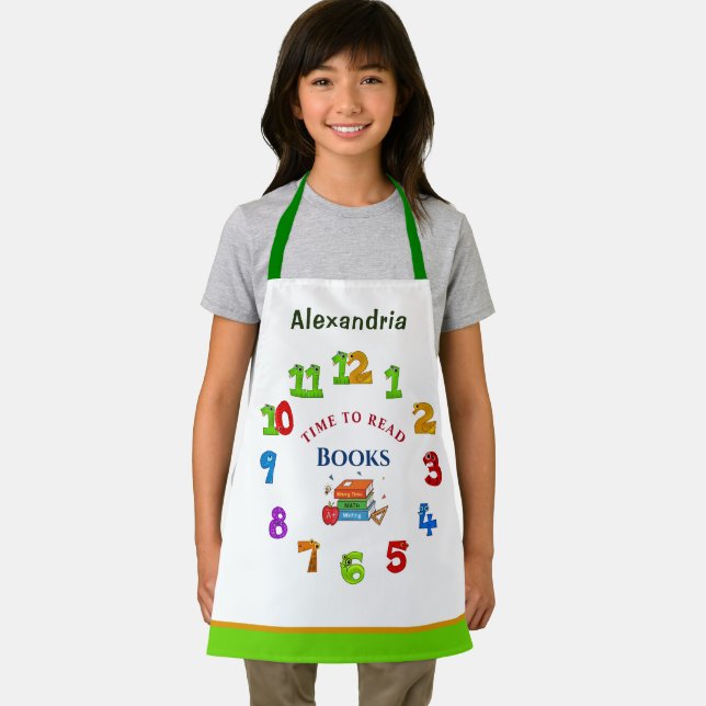 Time To Read Books Reading Child Personalize Apron (Insitu)