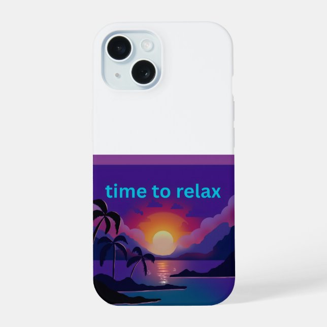 Time to Relax iPhone 15 Slim Fit Phone Case (Back)
