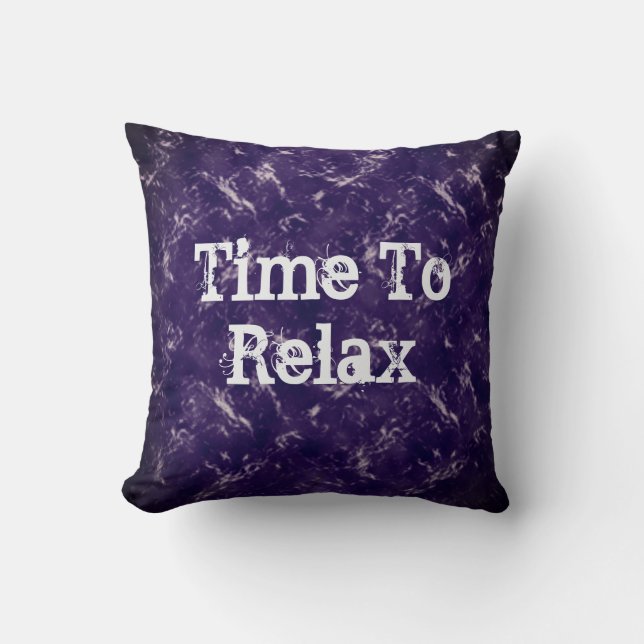 Time to Relax Vibrant Abstract Purple Throw Pillow (Front)