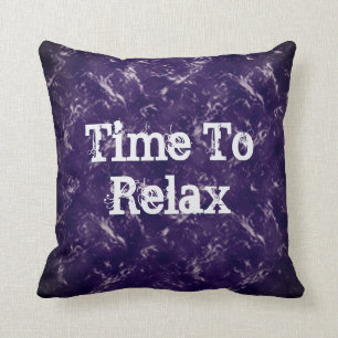 Time to Relax Vibrant Abstract Purple Throw Pillow