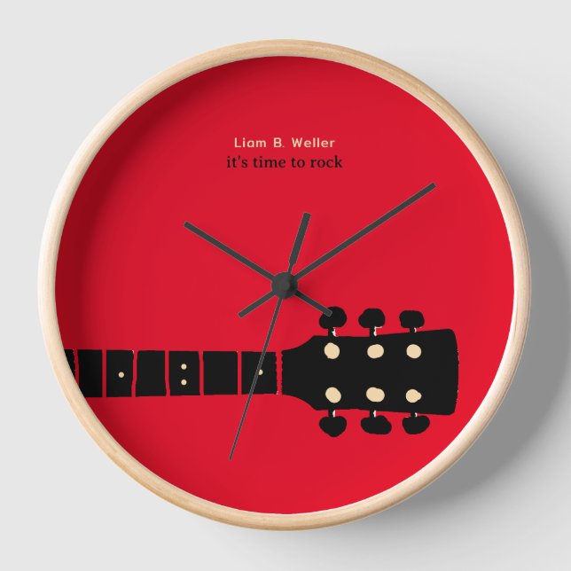 Time to Rock I Guitar Hour Clock (Front)