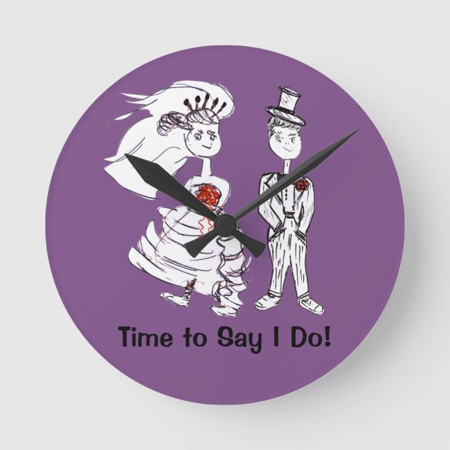 Time to Say I Do! Round Clock (Front)