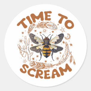 Time To Scream Cicadas Lover Insects Entomologist Classic Round Sticker