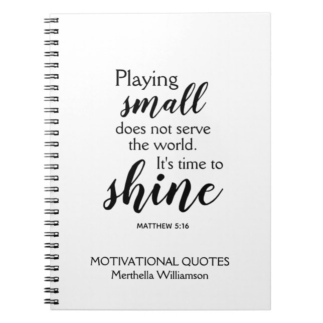 TIME TO SHINE Personalized Motivational Notebook (Front)