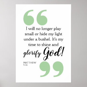 TIME TO SHINE Positive Christian Affirmation Poster