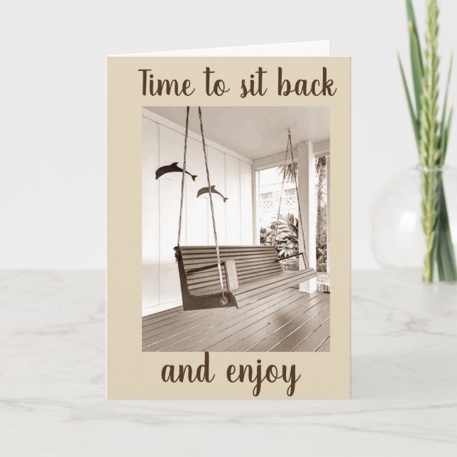 TIME TO SIT BACK/ENJOY **NEW HOME** (Lake Home?) Announcement (Front)