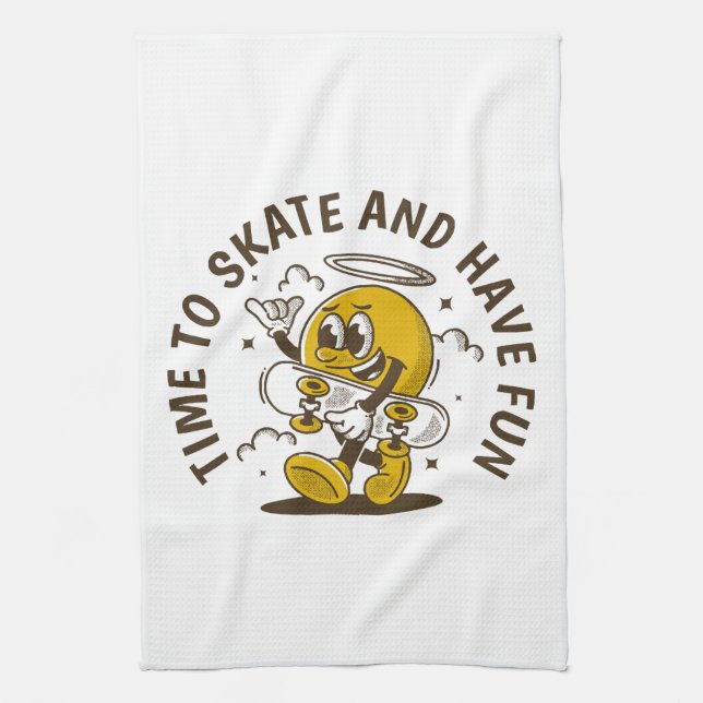 Time to skate kitchen towel (Vertical)