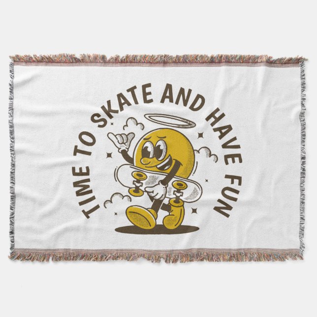 Time to skate throw blanket (Front)