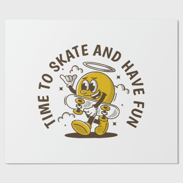 Time to skate wrapping paper (Flat)