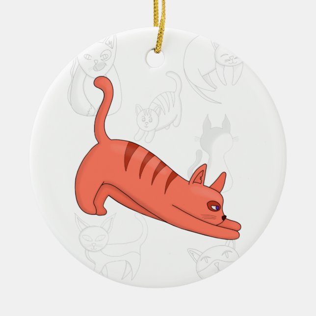 Time to Stretch Ceramic Ornament (Front)