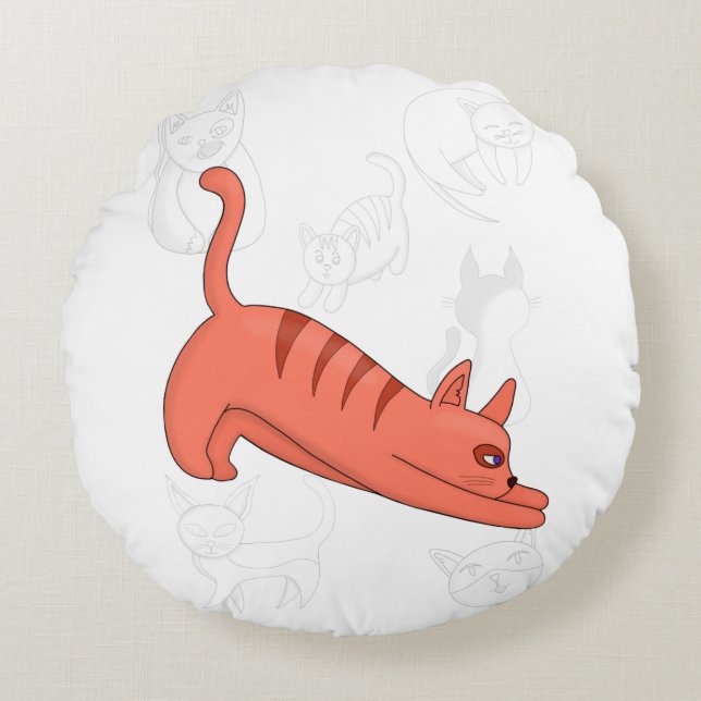 Time to Stretch Duvet Cover Round Pillow (Front)