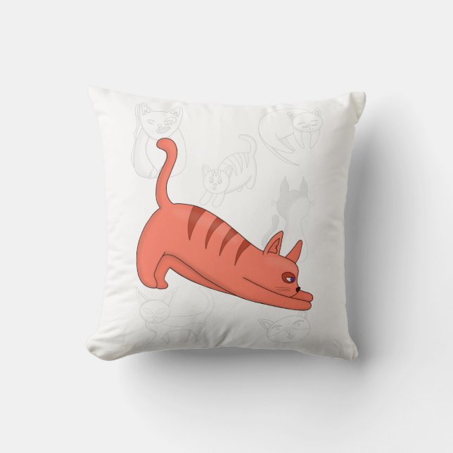 Time to Stretch Duvet Cover Throw Pillow (Front)