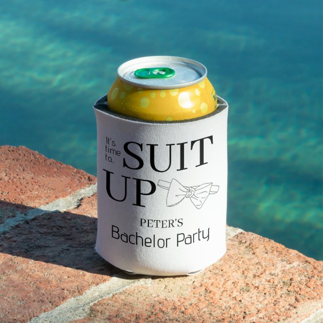 Time To Suit Up Custom Men Bachelor Party Can Cooler (In Situ Pool)