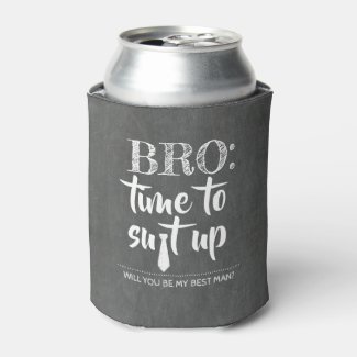 Time To Suit Up - Funny Groomsman Proposal Can Cooler