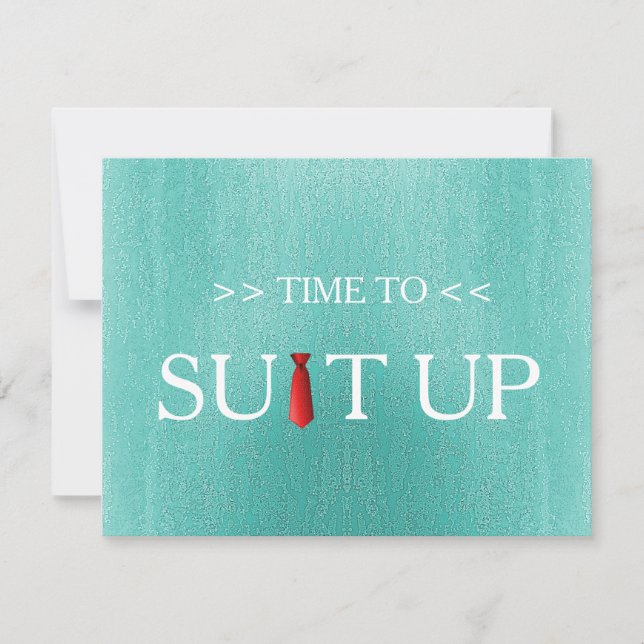 Time to Suitup Blur Background Red Tie Invitation (Front)