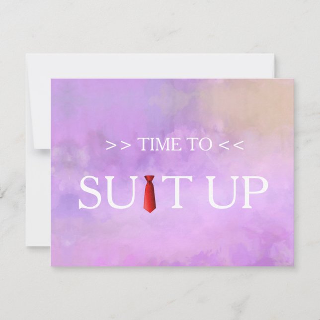 Time to Suitup Blur Background Red Tie Invitation (Front)